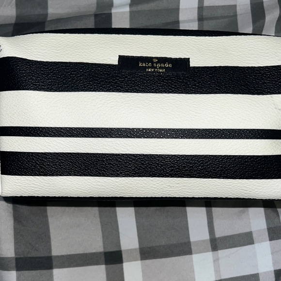 Kate Spade Monochrome Striped Pouch - Picture 1 of 1